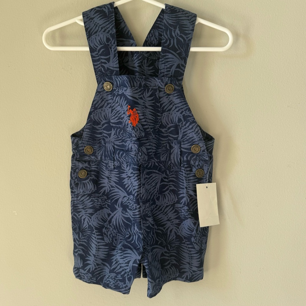 US Polo Association Boys 3/6M Blue Coveralls NWT